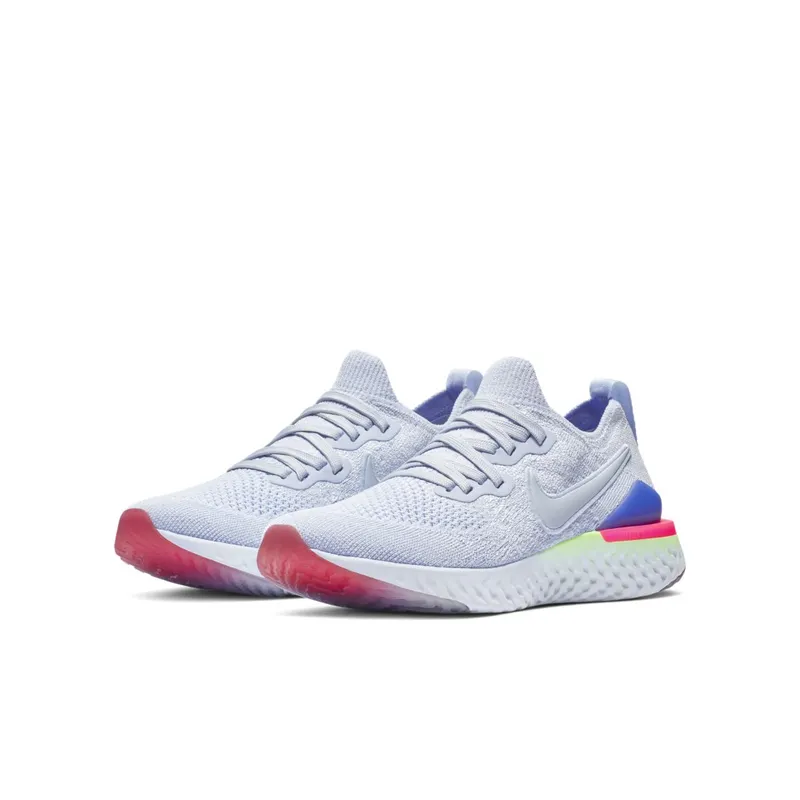 Nike Epic React Flyknit 2 Hydrogen Blue Sapphire Hyper Pink (GS) Hydrogen Blue/Black-Lime Blast-Sapphire (AQ3243-453)
