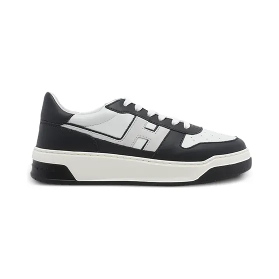 Hogan logo-patch panelled leather “Black” (HXM7180GI00UI4)