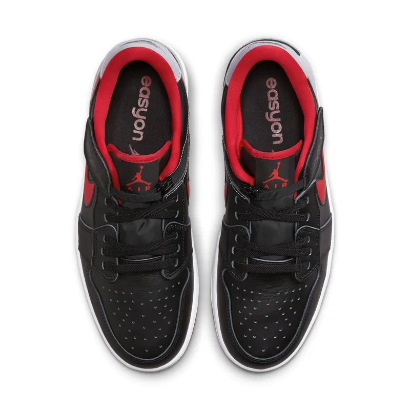 Jordan 1 Low FlyEase Black Cement Grey White Fire Red (DM1206-006)
