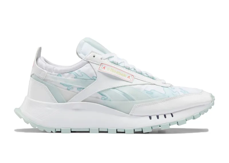 Reebok Hot Ones Classic Leather Legacy Shoes White / Chalk Blue / Neon Cherry