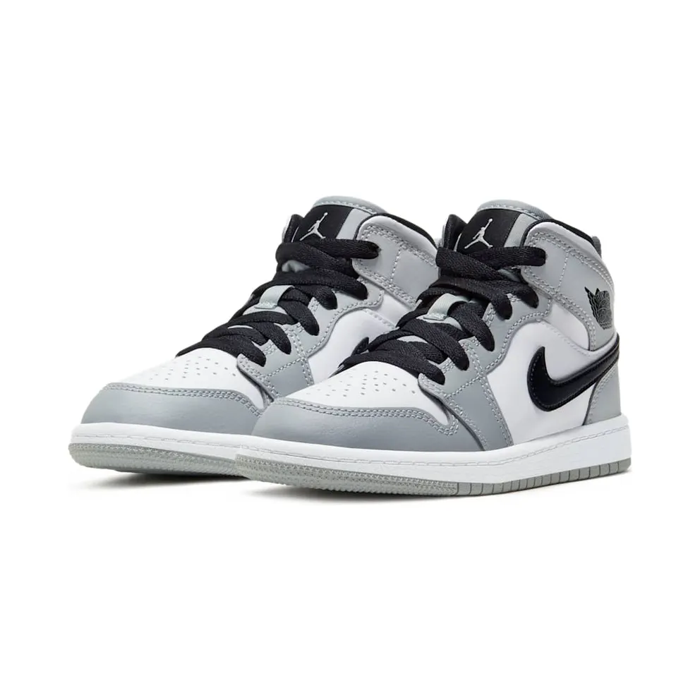 Jordan 1 Mid Light Smoke Grey (PS) Light Smoke Grey/White-Black (640734-092)