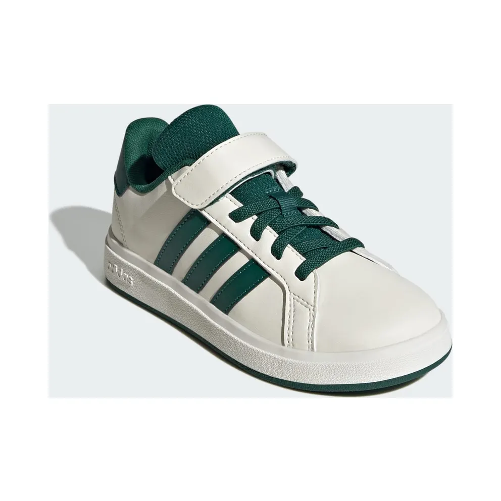 Adidas Grand Court 2.0 Kids Off White / Collegiate Green / Core Black (JQ8004)