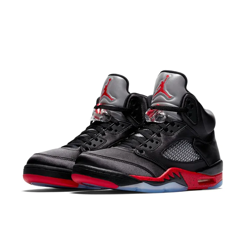 Jordan 5 Retro Satin Bred Black/University Red (136027-006)