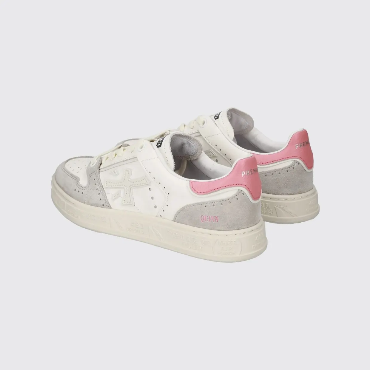 Premiata Quinnd Perforated Leather Sneakers Pink (QUINND8214) (2)