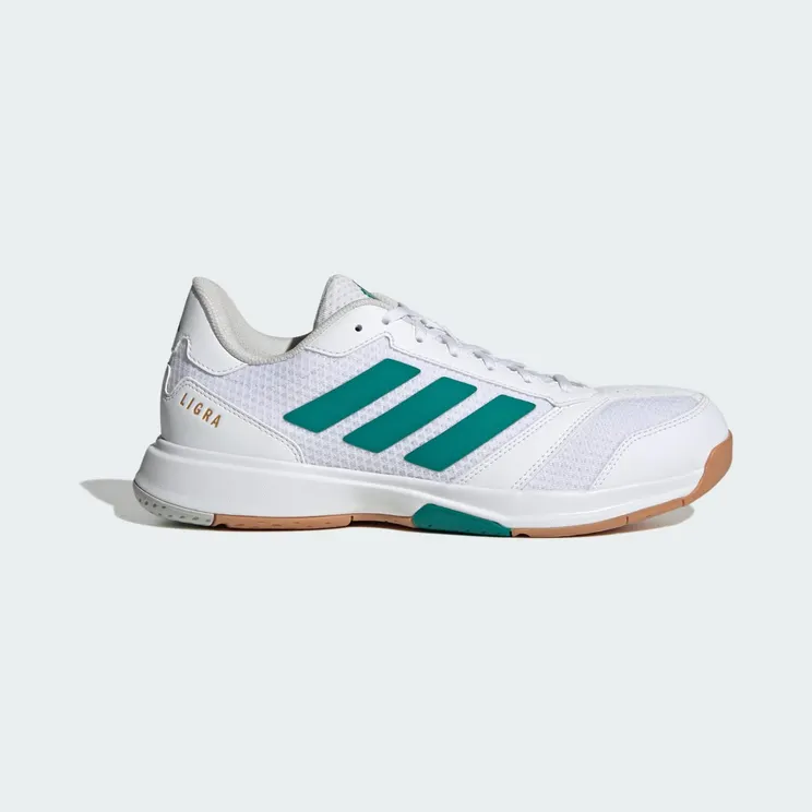 adidas Ligra 8 Indoor “Cloud White / Equipment Green / Grey One” (KK2044)