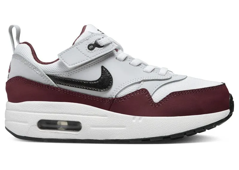 Nike Air Max 1 EasyOn White Dark Team Red Heather Pure Platinum Black (DZ3308-111)