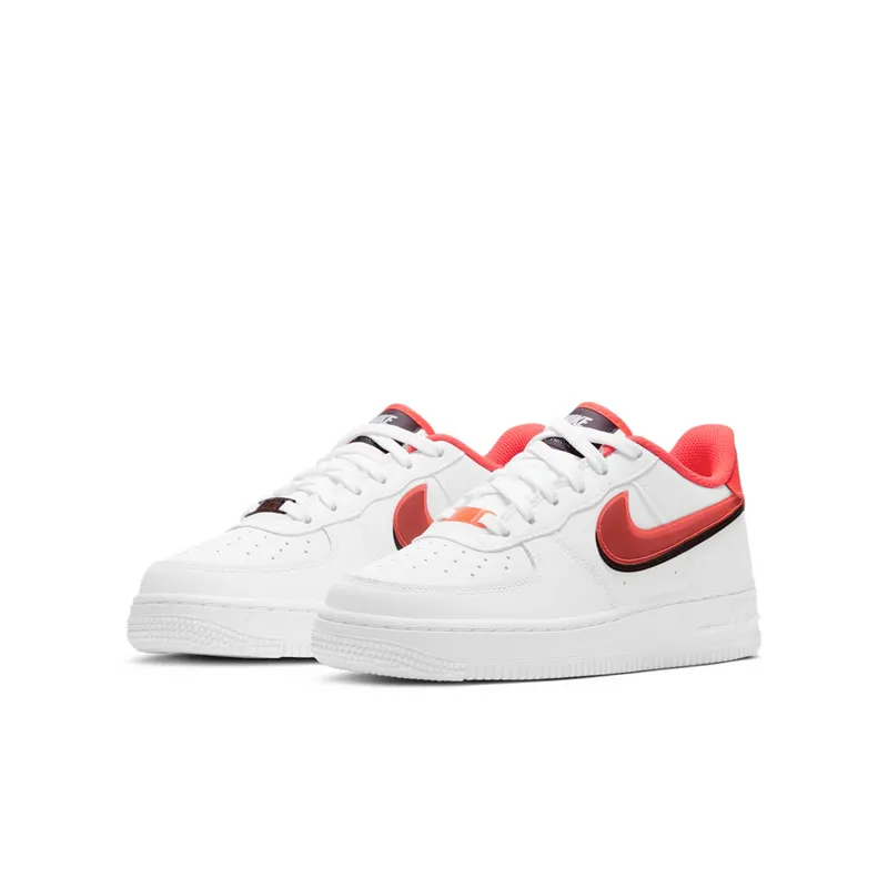 Nike Air Force 1 LV8 Double Swoosh Red Black (GS) (CW1574-101)