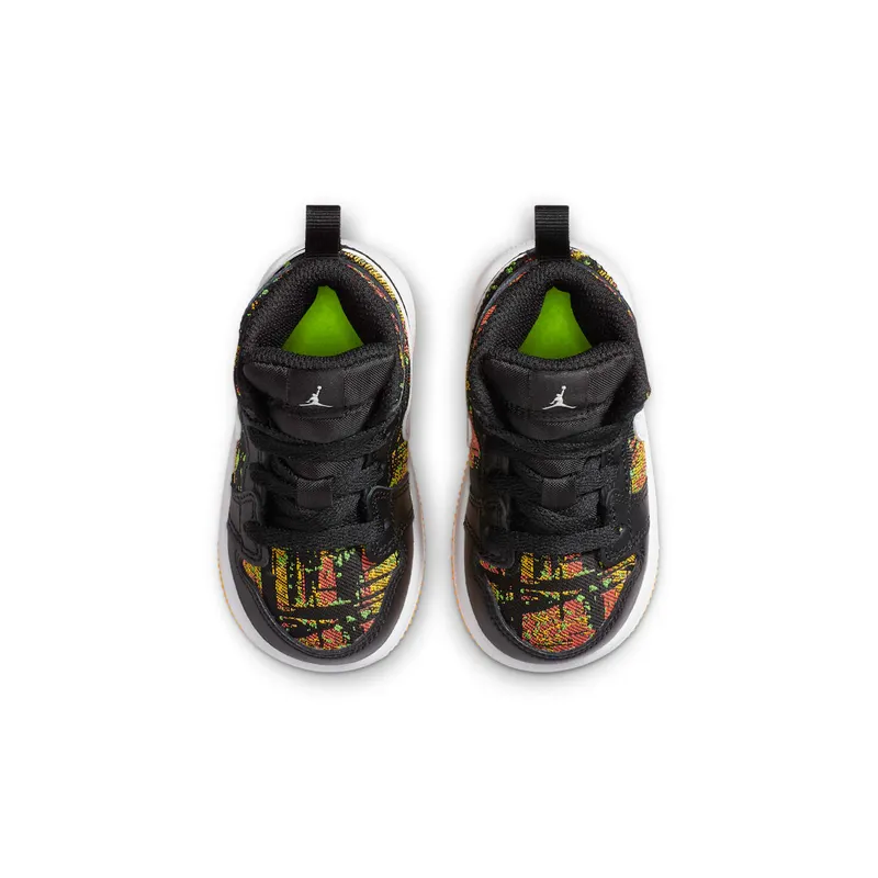 Jordan 1 Mid Black Laser Orange Bright Melon (TD) (644507-003)