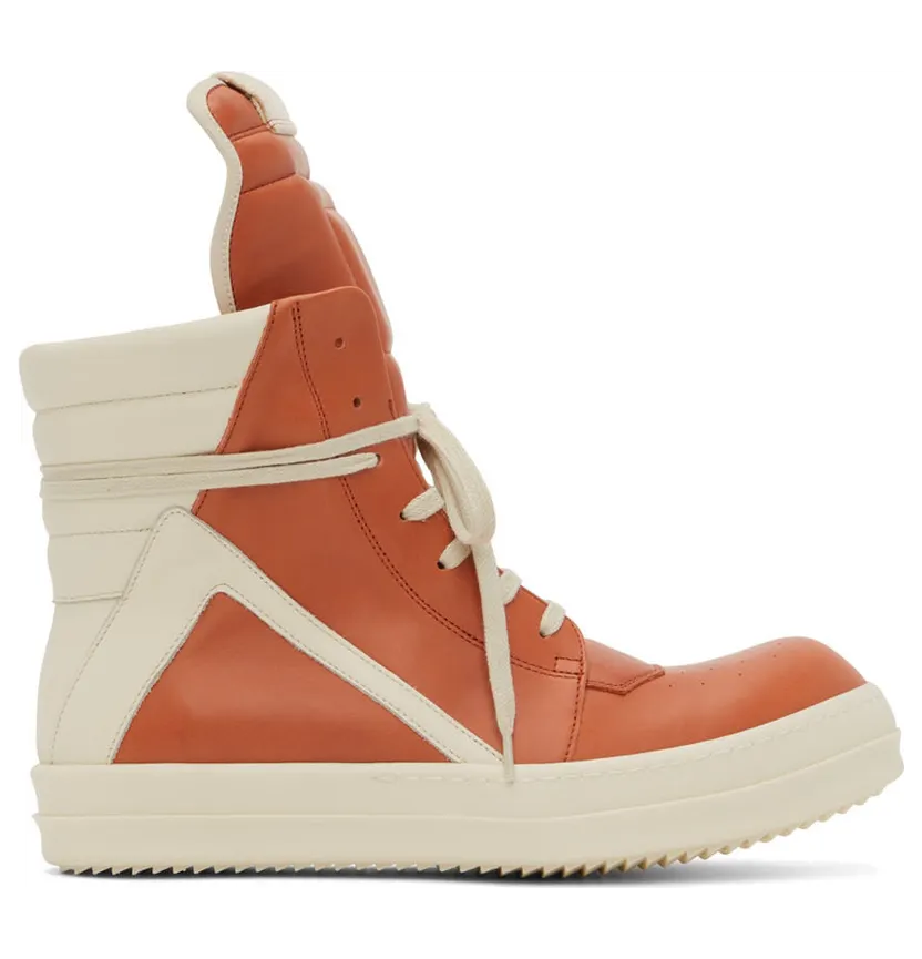 Rick Owens Gray & Off-White Geobasket Sneakers (RU02B2894 LCG)
