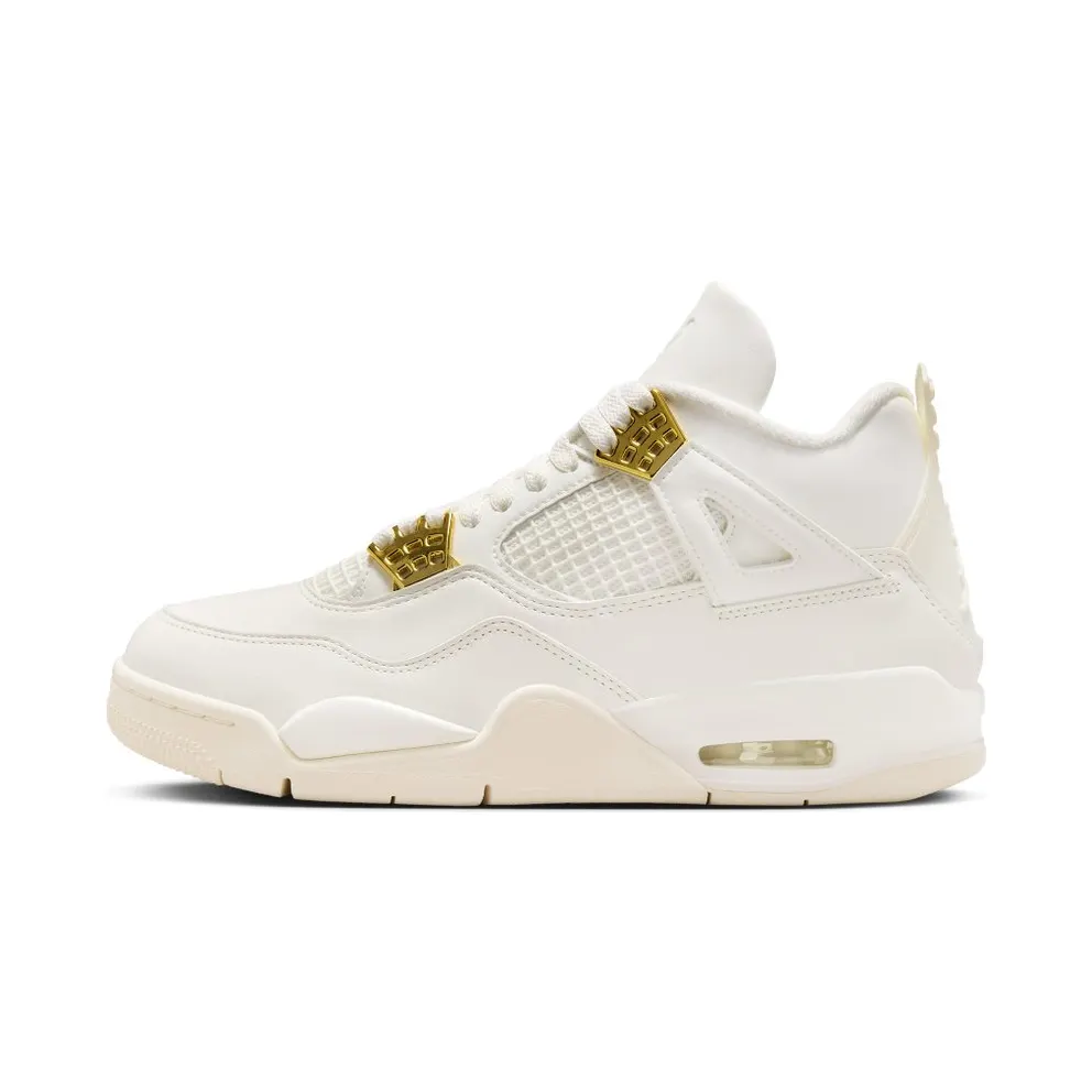 Air Jordan 4 Retro ‘White and Gold’ Sail/Black/Metallic Gold (AQ9129-170)