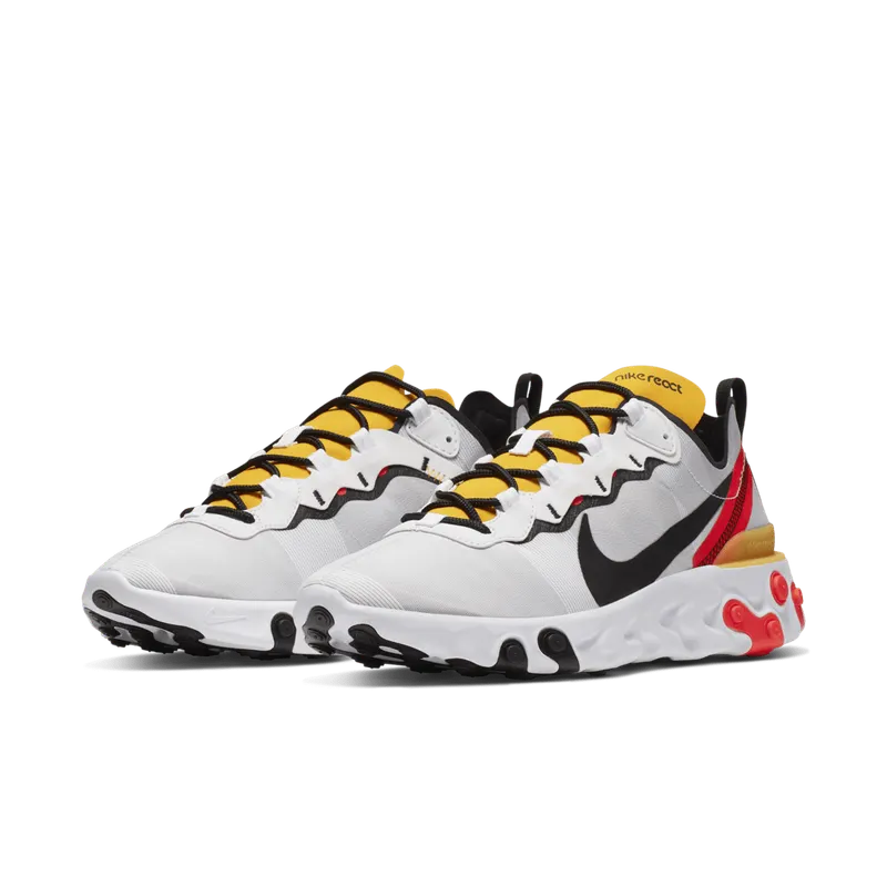 Nike React Element 55 White Black Crimson Gold White/Black-Bright Crimson-University Gold (BQ6166-102)
