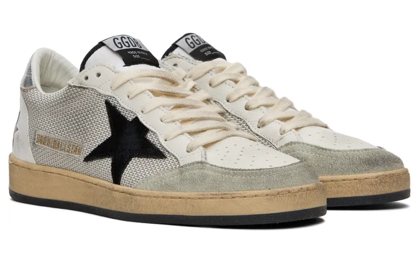 Golden Goose White & Gray Ball Star Sneakers (GMF00117.F003215.81780) (4)