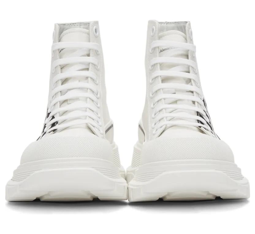 Alexander McQueen White Tread Slick High Sneakers (682420W4RQ2) (2)