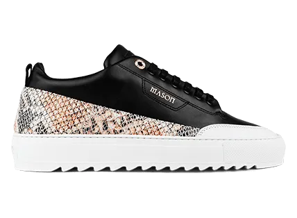 Mason Garments Torino Leather/Snake Black/Orange Schwarz (FW20-9D)