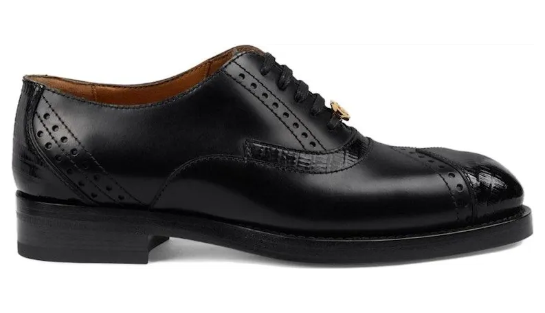 Gucci Leather Lace-up Shoes Black (750567 AACD2 1000)