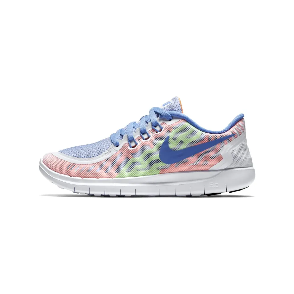 Nike Free 5.0 Multi-Color (GS) White/Chalk Blue-Volt-White (725114-101)