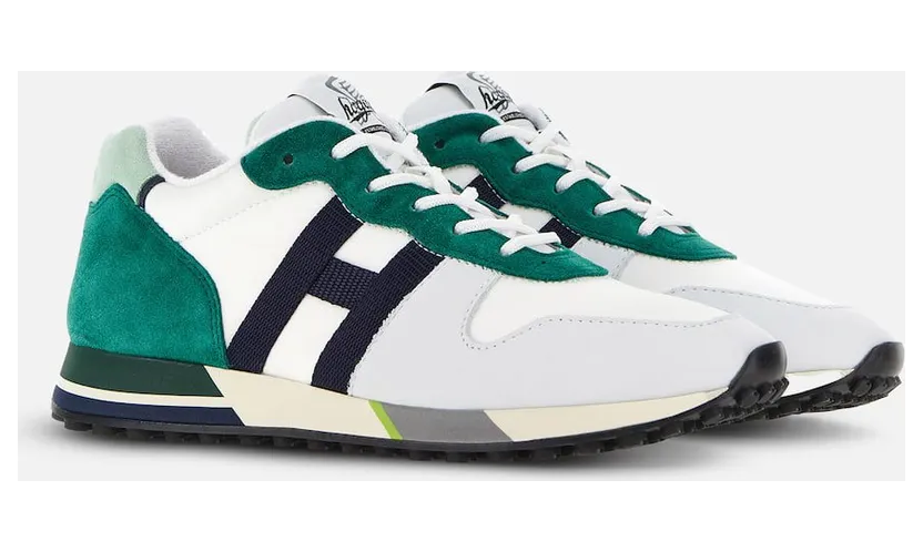 Sneakers Hogan H383 White Green Blue (HXM3830AN52S8J546J)