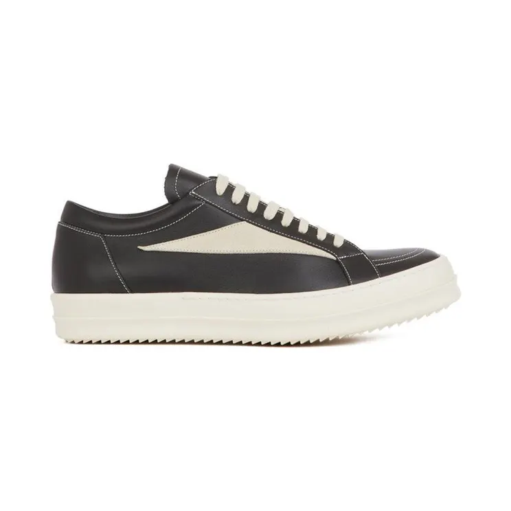 Rick Owens EDFU Vintage Sneaks Leather Black Milk White (RP01C5888LPOLVS-911)