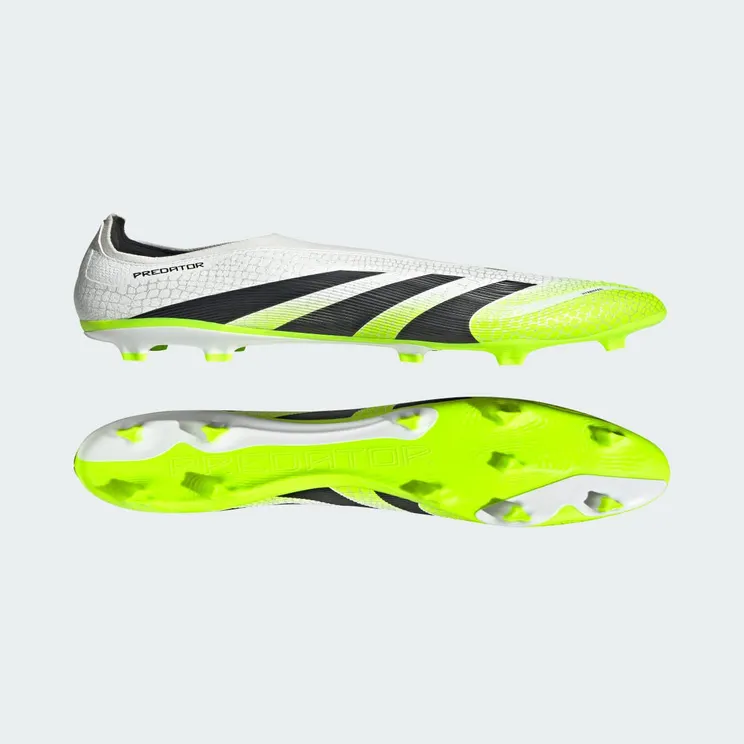adidas Predator League Laceless Firm/multi-ground Boots “Cloud White / Core Black / Lucid Lemon” (JI1169)
