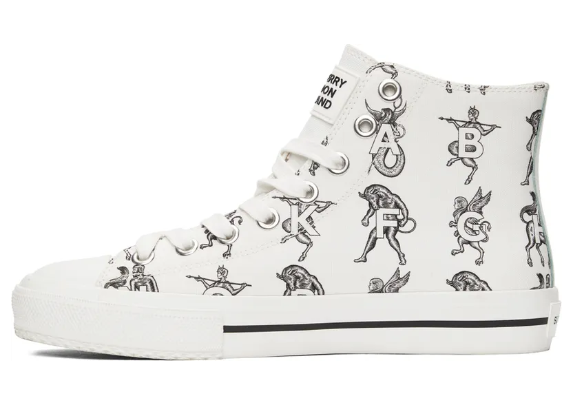 Burberry White Mythical Alphabet Larkhall Sneakers (8039478) (3)