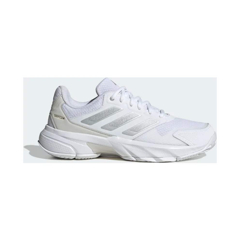 Adidas CourtJam Control 3 Tennisschuhe Cloud White / Silver Metallic / Grey One (ID2457)