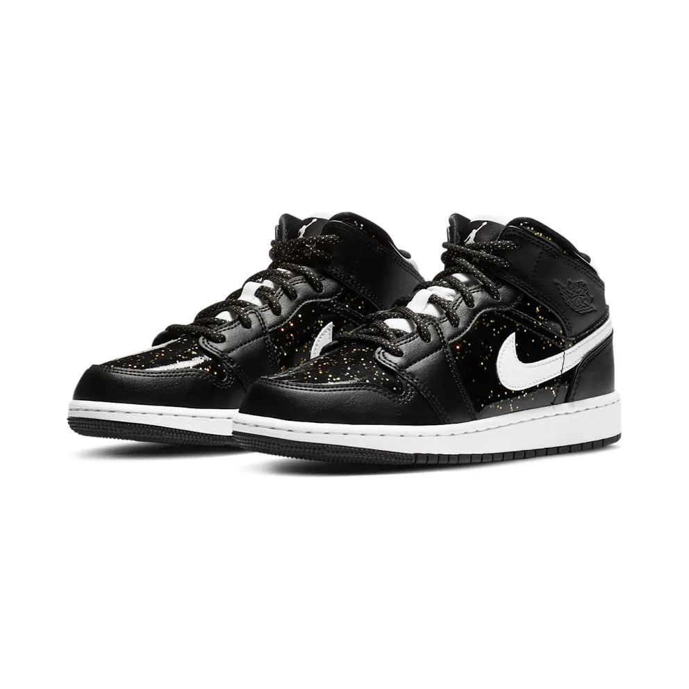 Jordan 1 Mid Black Speckle (GS) Black/White (AV5174-001)
