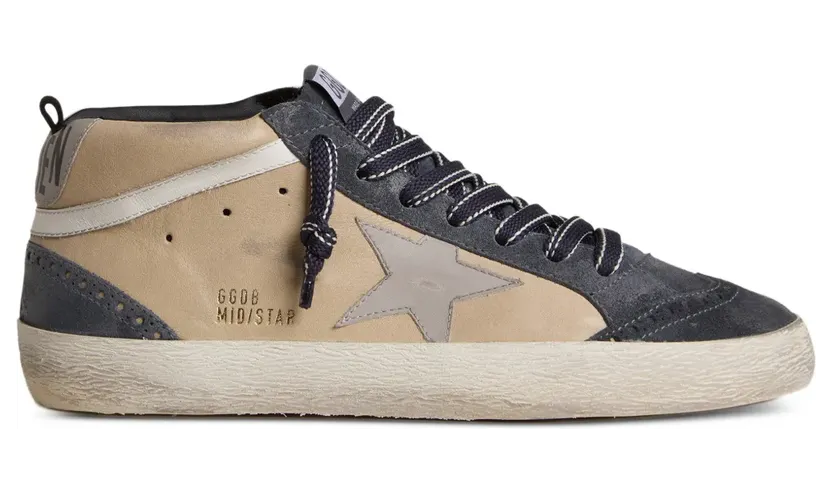 Golden Goose Mid Star Sneakers aus Wildleder – Nude (GMF00122F007967)