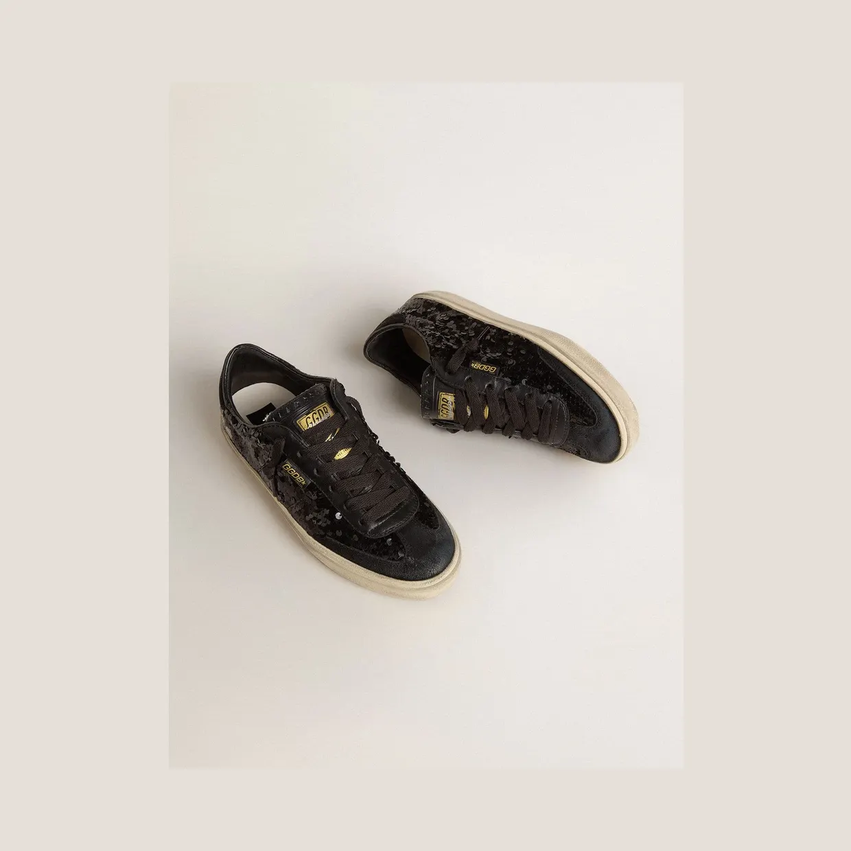 Golden Goose Soul Star In Black Sequins With Black Suede Heel Tab (GWF00464.F007486.90100) (2)