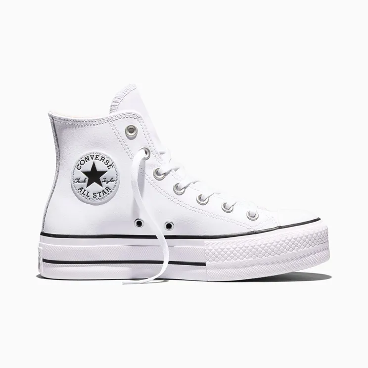 Converse Chuck Taylor All Star Platform Leather Wit/zwart/wit