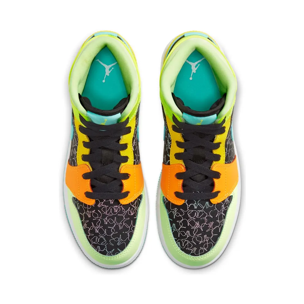 Jordan Air 1 Mid SE Aurora Green (GS) Black/Aurora Green (bq6931-037)