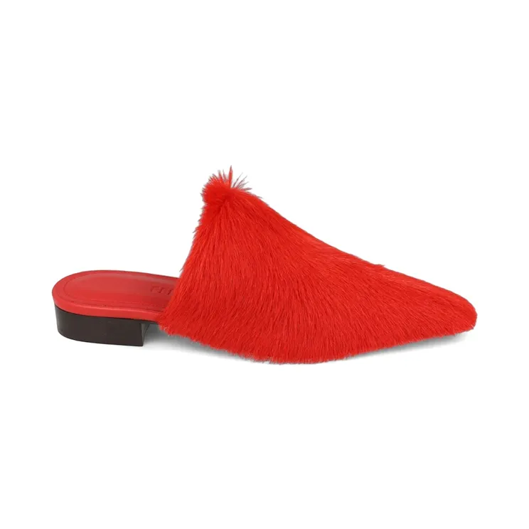 Ferragamo Selestina Fur Mules Flame Red (01G342-766414-1C)