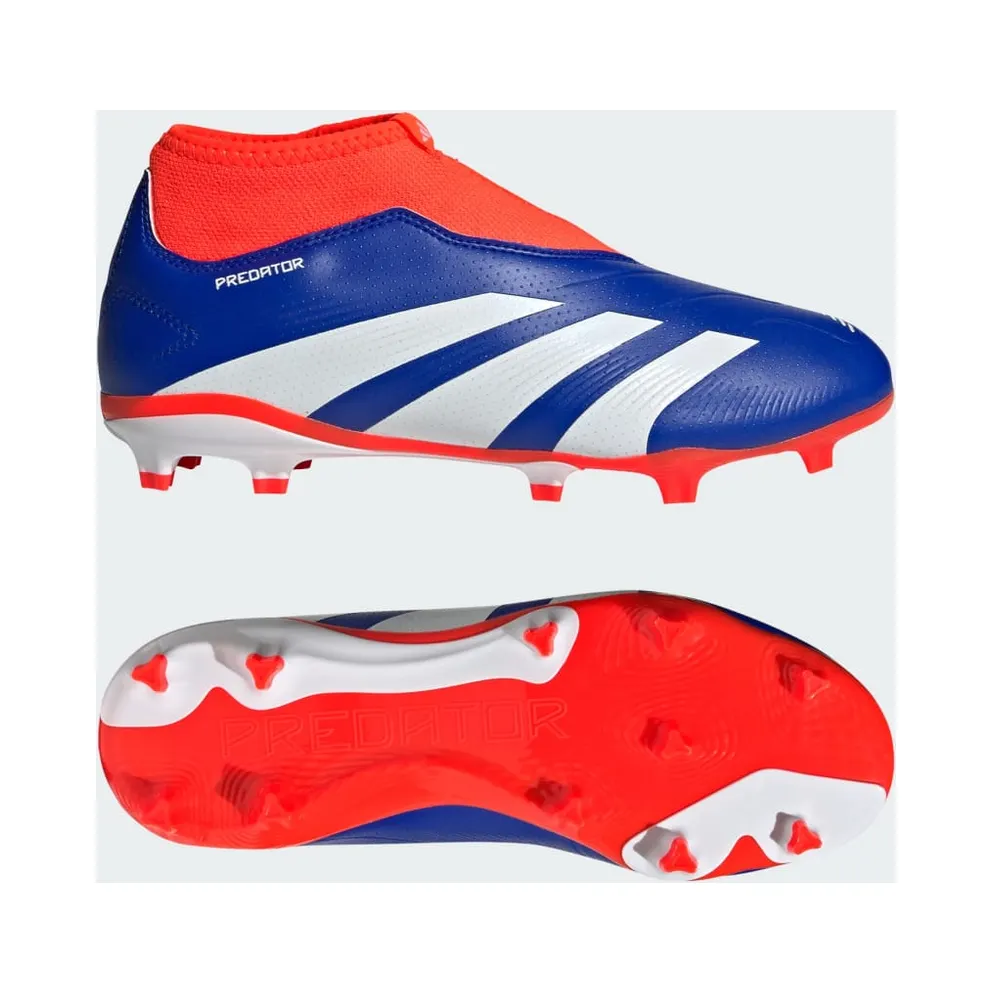 adidas Predator League Laceless FG Lucid Blue Cloud White Solar Red (IF6356)