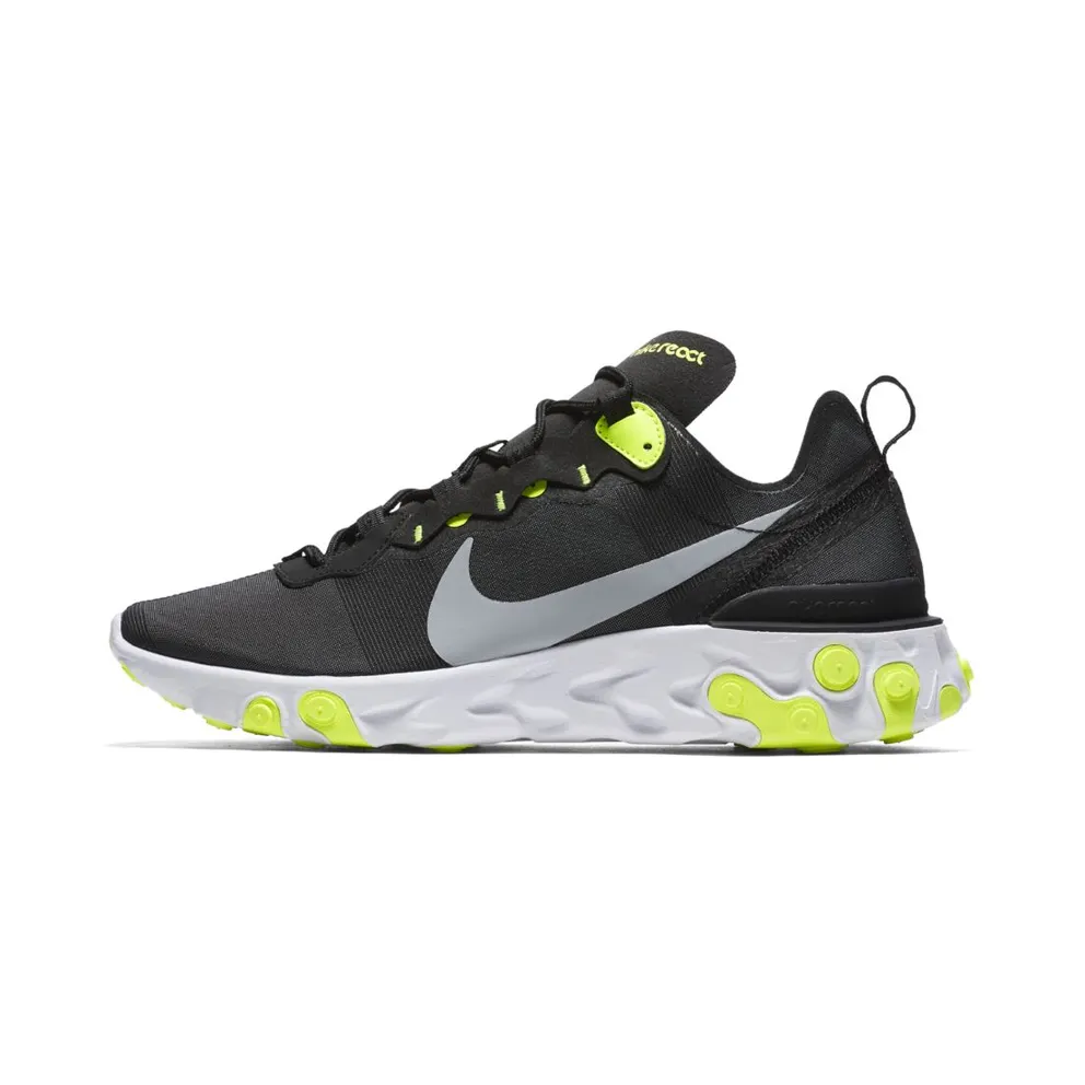 Nike React Element 55 Black Wolf Grey Volt Black/Wolf Grey-Volt-White (BQ6166-001)