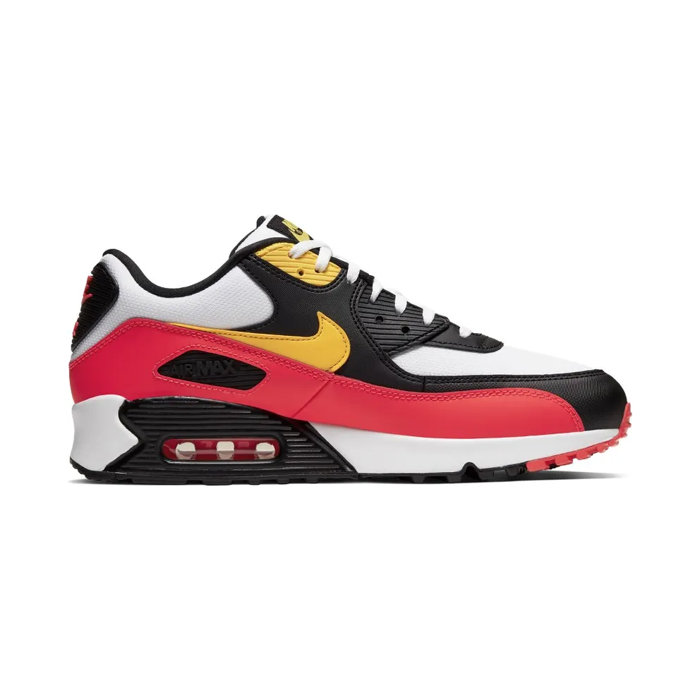Nike Air Max 90 White Yellow Black Crimson (2019) (AJ1285-109)