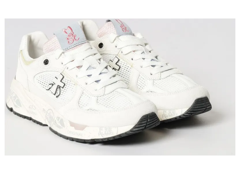 Premiata Mased Suede and Nylon Sneakers White 1 (MASED8206)