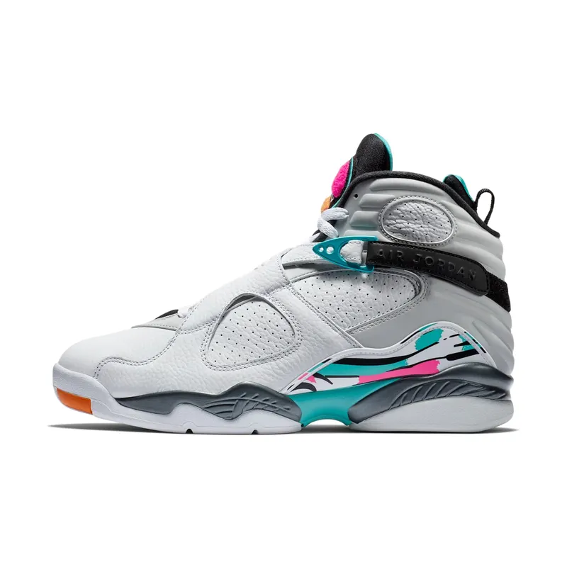 Jordan 8 Retro South Beach White/White-Turbo Green-Neutral Grey (305381-113)