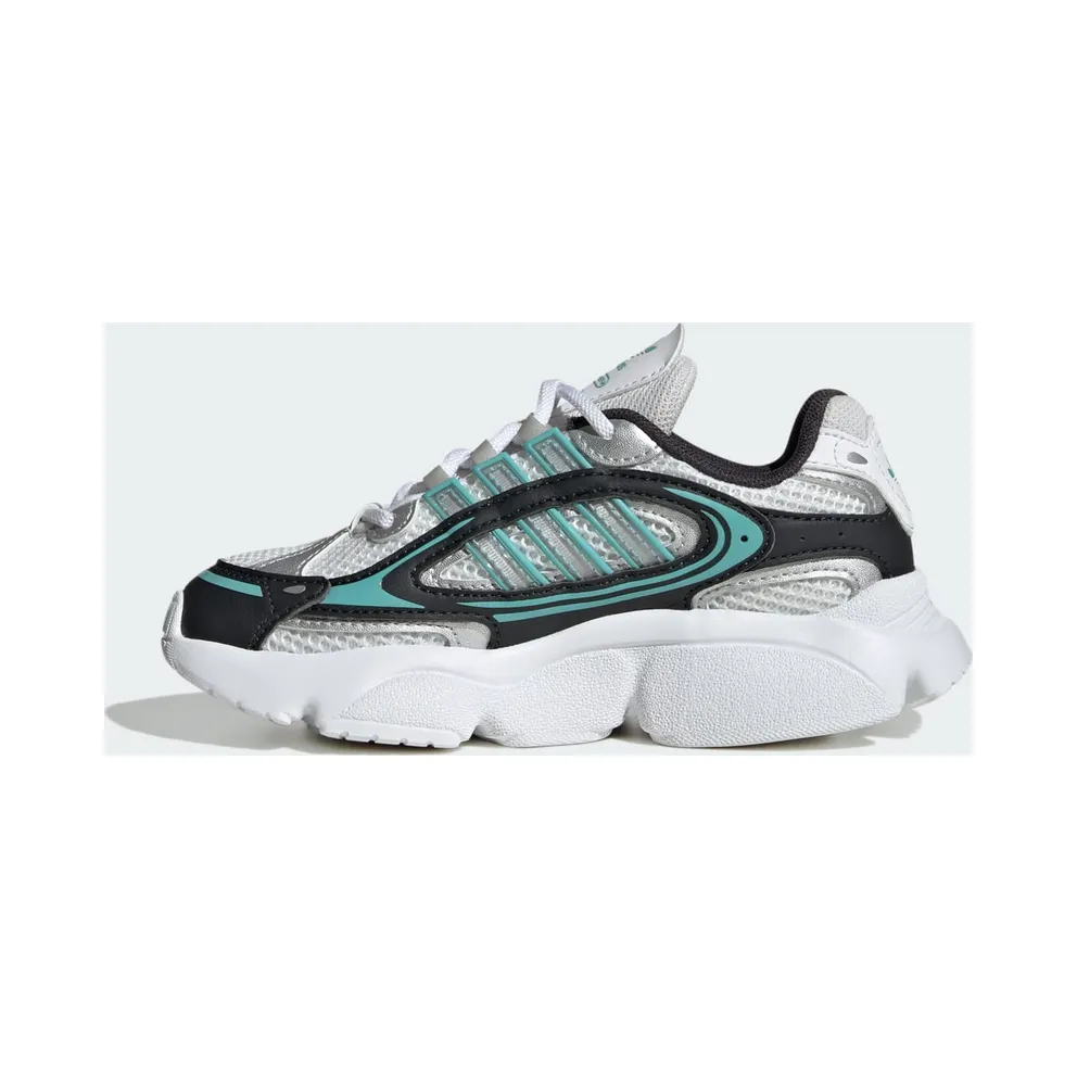 adidas Ozmillen Elastic Lace Shoes Kids “Carbon / Silver Metallic / Mint Ton” (JS0717)