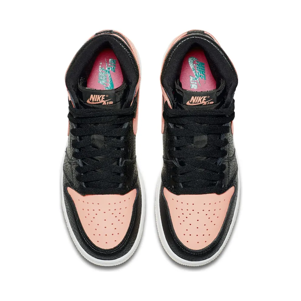 Jordan 1 Retro High Black Crimson Tint (GS) Black/Crimson Tint-White-Hyper Pink-Mystic Green (575441-081)