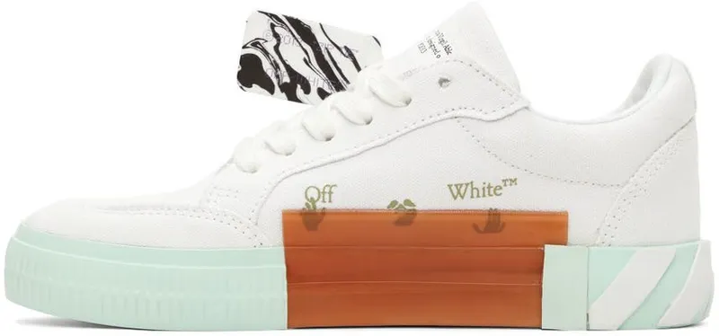 Off-White White Vulcanized Eco Canvas Low Sneakers (OMIA085F21FAB0010151)