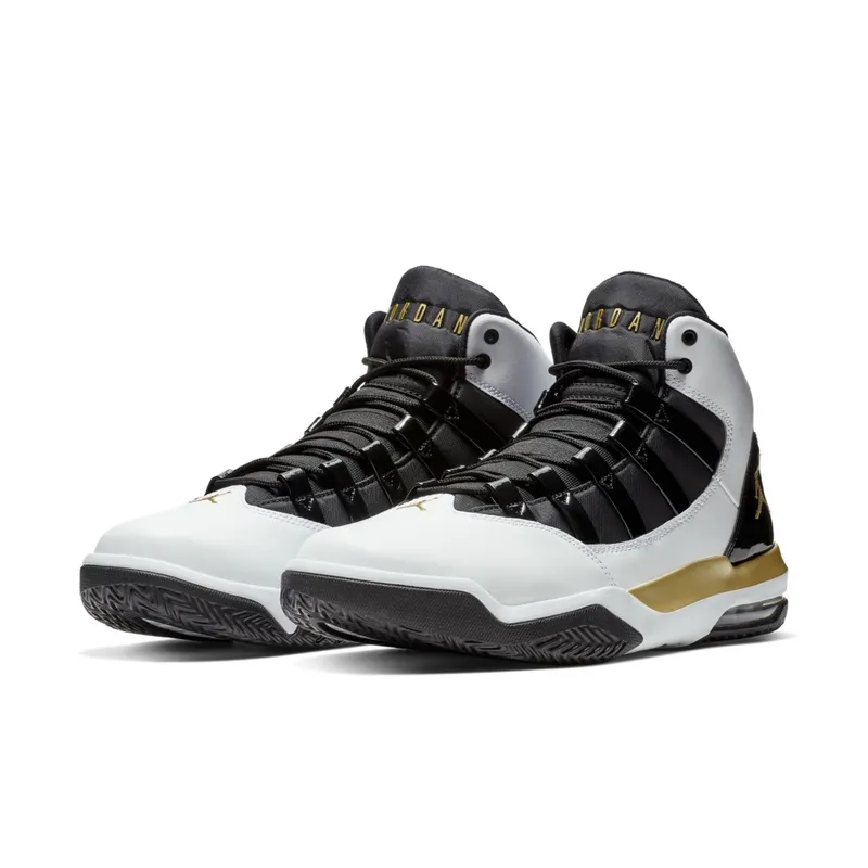 Jordan Max Aura White Metallic Gold Black White/Metallic Gold-Black (AQ9084-107)