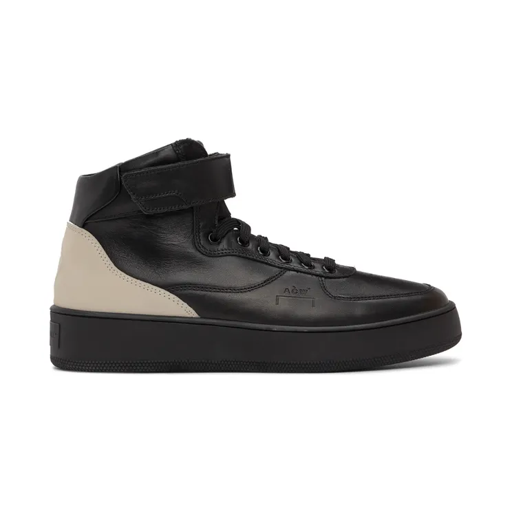 A-COLD-WALL* Black Leather Rhombus Hi-Top Sneakers (ACWUF009)