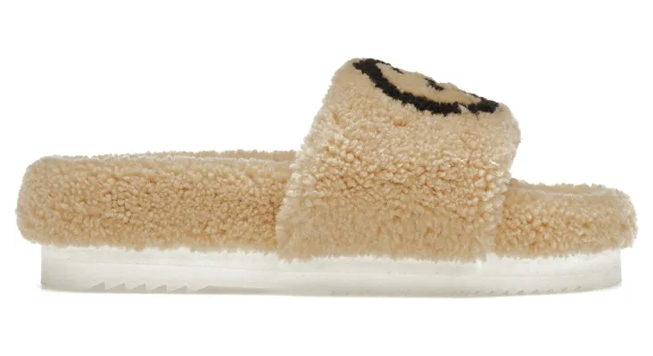 Gucci Slide Interlocking G Wool Light Brown (W) (646225 D0L00 9547)