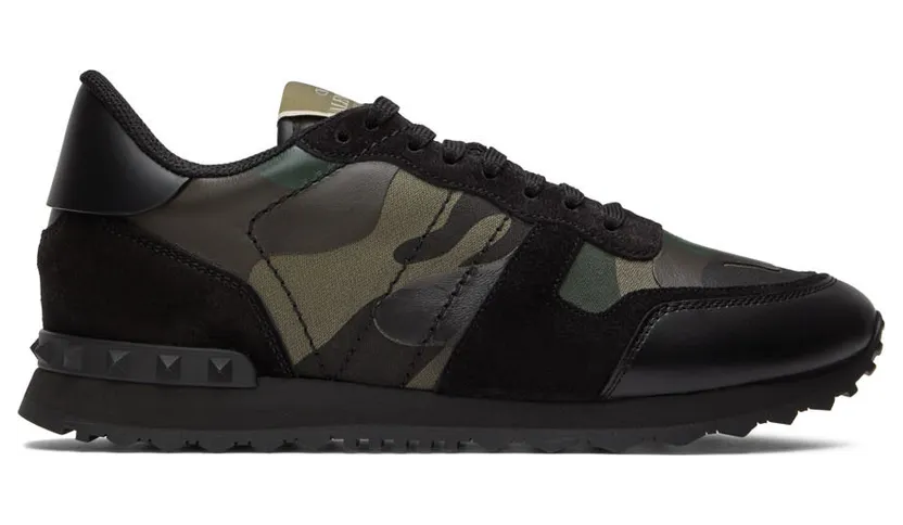 Valentino Garavani Green & Black Rockrunner Sneakers (1Y2S0723TCC)