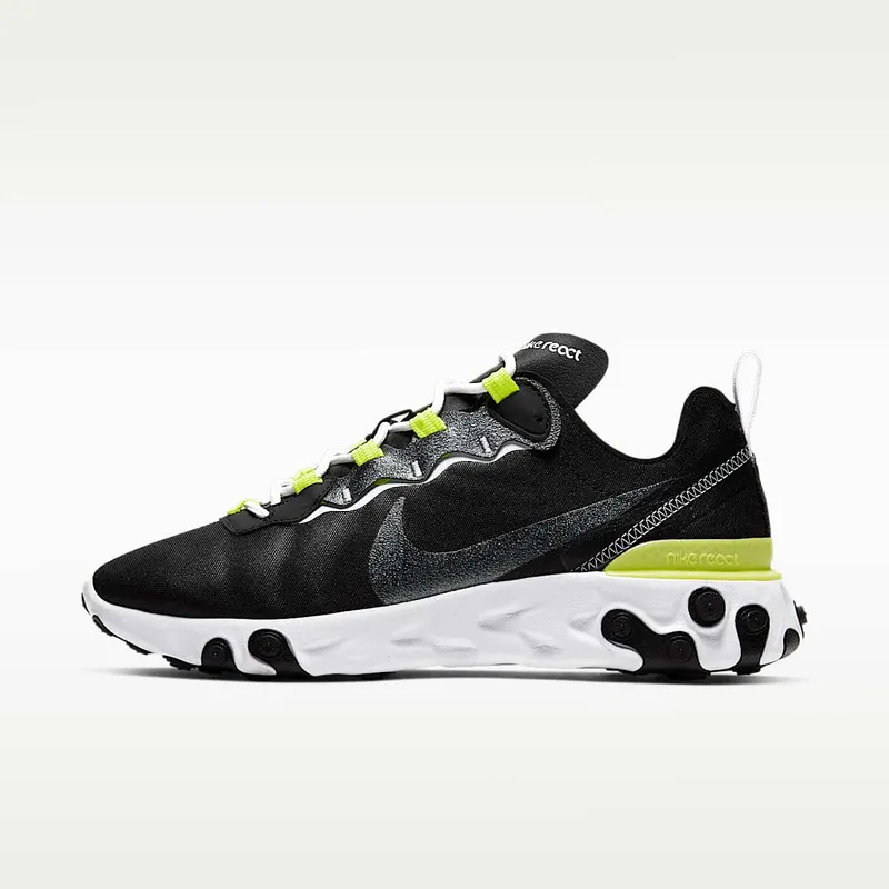 Nike React Element 55 Black Lemon Venom (W) Black/Lemon Venom-White (CN3591-001)