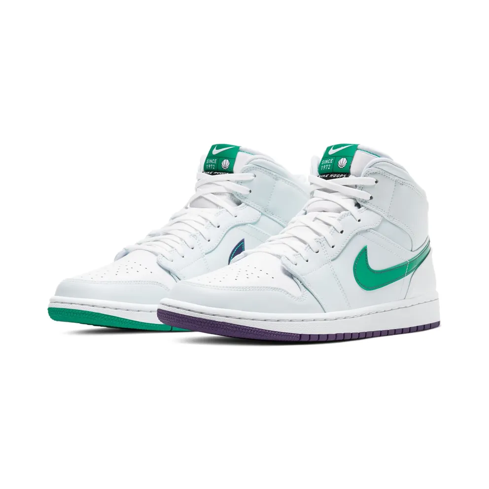 Jordan 1 Mid Pregame Pack Mindfulness Luka Doncic White/Green-Purple (CW5853-100)