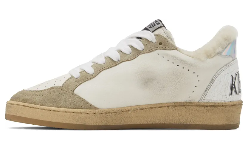 Golden Goose White & Taupe Shearling Ball Star Sneakers (GWF00117.F002464.10876) (3)