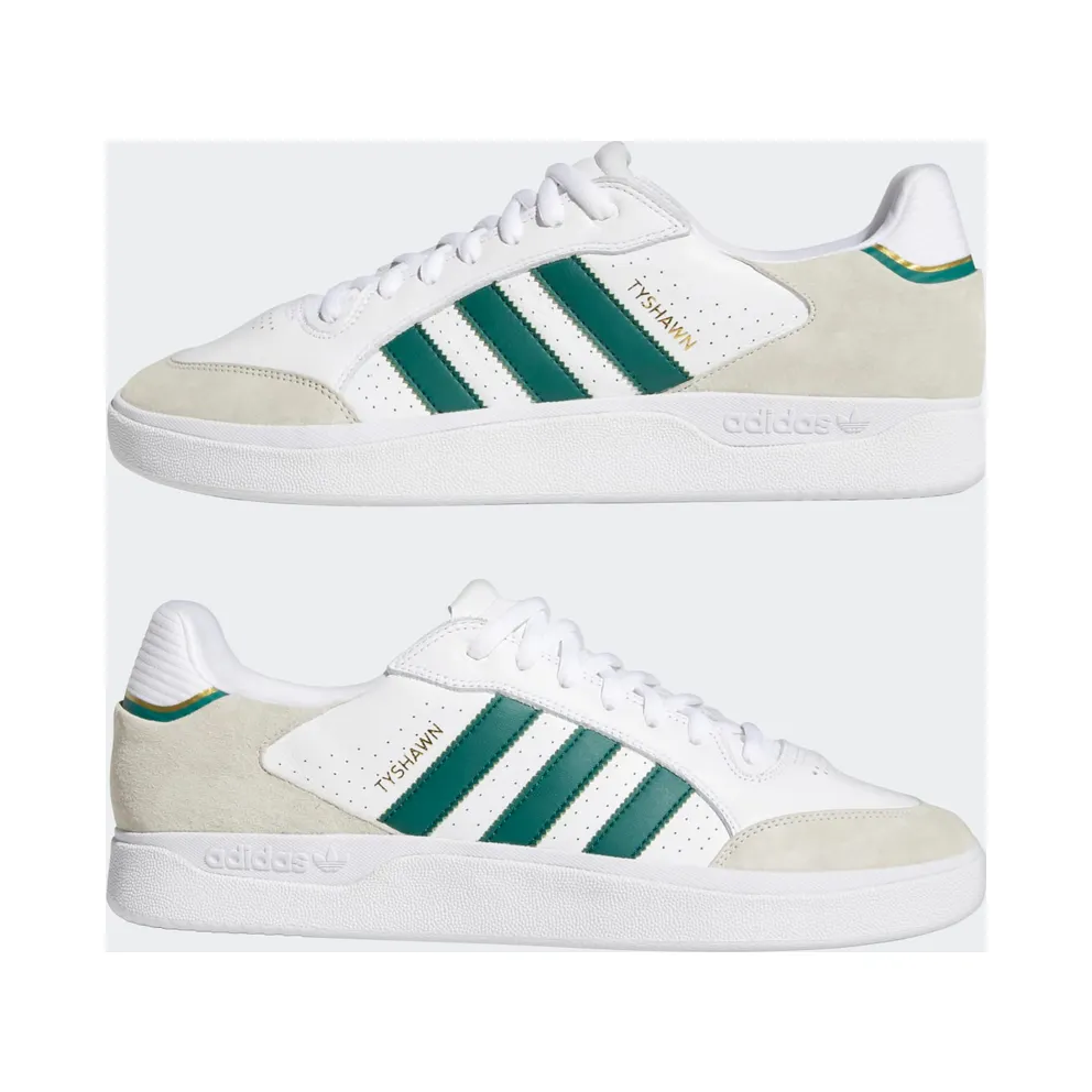 adidas Tyshawn Low Cloud White / Collegiate Green / Gold Metallic (GZ8367)