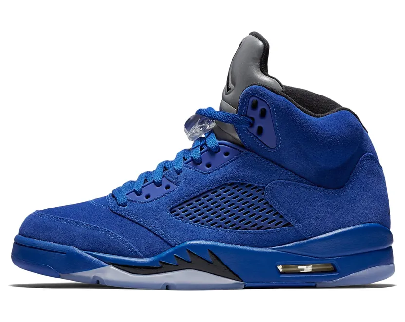 Air Jordan 5 Retro Flight Suit – Blue Suede “Game Royal / Black” (136027-401)