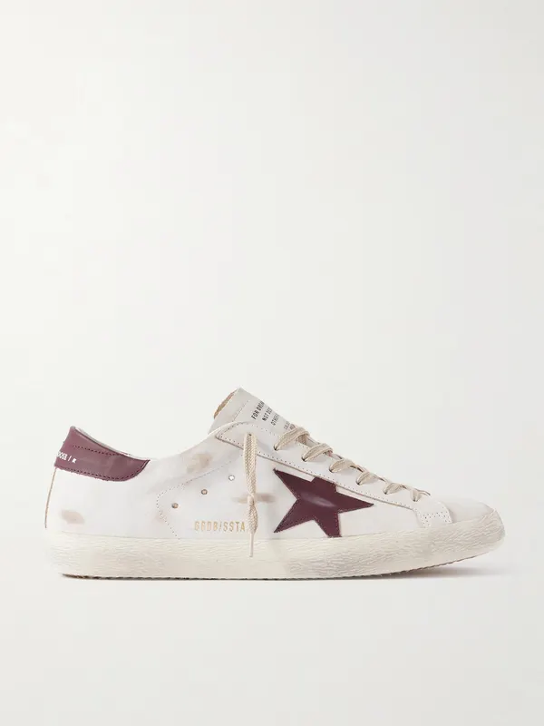 Golden Goose Super-Star Distressed Leather Sneakers White (GMF00101.F008114)