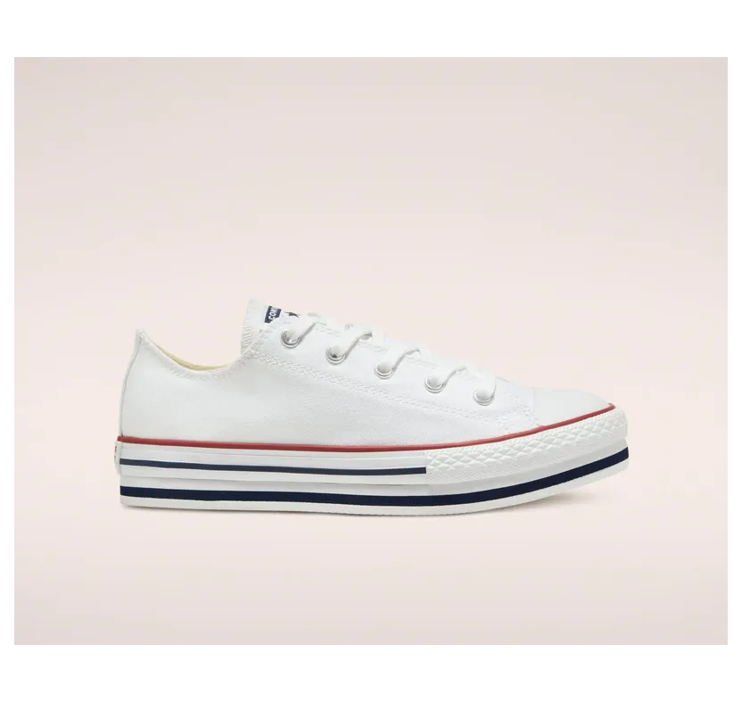 Converse Everyday Platform Chuck Taylor All Star Low Top voor kids White/midnight Navy/garnet (668028C)